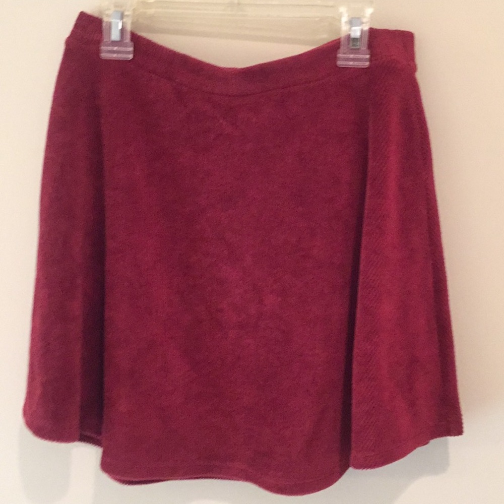 Red corduroy skater skirt, M